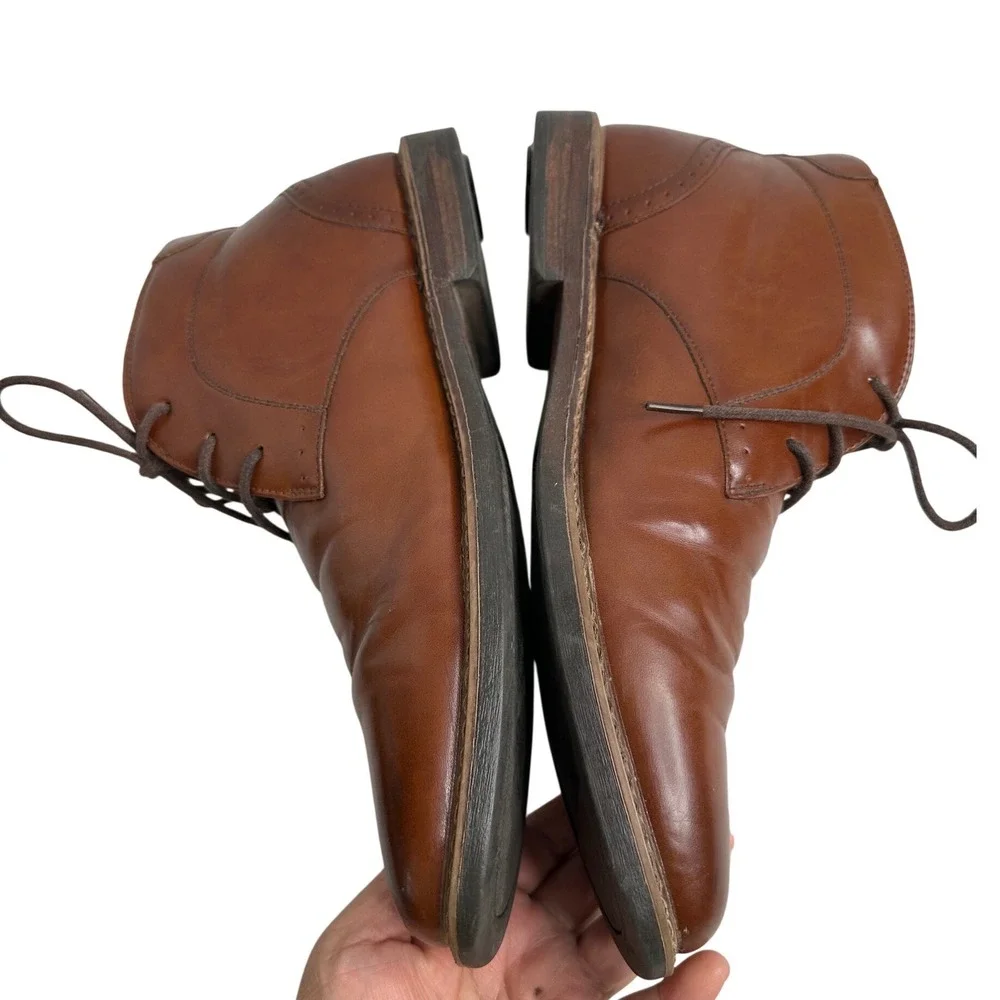 Nunn Bush Men's 9M Brown Leather preppy Chukka Boots Lace‎ Up Dress Casual Shoes